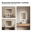 EMKE - EMKE Miroir LED Salle de Bain 45 x 60 cm, Rétro-éclairage, Anti-buée, Interrupteur à bouton, Blanc Froid/Chaud - vignette