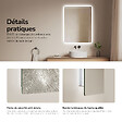 EMKE - EMKE Miroir LED Salle de Bain 60 x 80 cm,  Miroir LED avec Interrupteur Tactile,  Intensité réglable, Blanc Froid - vignette