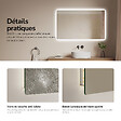 EMKE - EMKE Miroir LED de Salle de Bain 60 x 100 cm,  Interrupteur Tactile, Intensité réglable 3 Températures - vignette