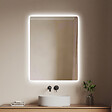 EMKE - EMKE Miroir LED Salle de Bain 60 x 80 cm, Verre sans Cuivre, Blanc Froid 6500K, Pose H/V, IP44 - vignette