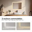 EMKE - EMKE Miroir LED Salle de Bain 60 x 40 cm, Rétro-éclairage, Anti-buée, Interrupteur à bouton, Blanc Froid/Chaud - vignette