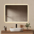 EMKE - EMKE Miroir LED de Salle de Bain 60 x 80 cm,  Interrupteur Tactile, Intensité réglable 3 Températures - vignette