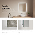 EMKE - EMKE Miroir LED Salle de Bain 50 x 60 cm, Rétro-éclairage, Anti-buée, Interrupteur à bouton, Blanc Froid/Chaud - vignette