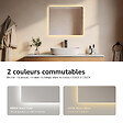 EMKE - EMKE Miroir LED Salle de Bain 50 x 60 cm, Rétro-éclairage, Anti-buée, Interrupteur à bouton, Blanc Froid/Chaud - vignette