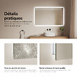 EMKE - EMKE Miroir LED Salle de Bain 60 x 100 cm,  Miroir LED avec Interrupteur Tactile,  Intensité réglable, Blanc Froid - vignette