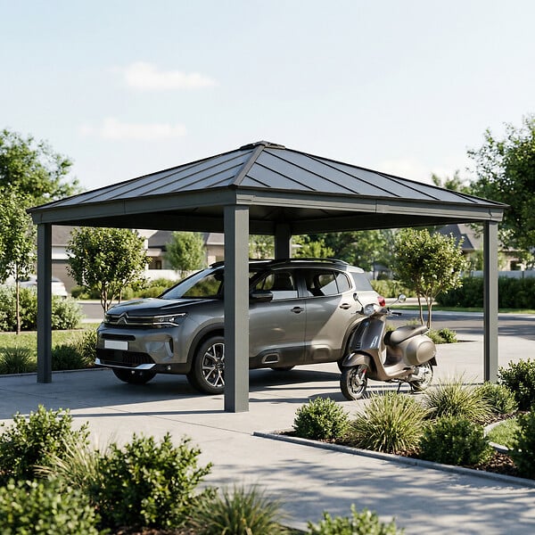 CANOPIA - CARPORT DOUBLE COLORADO 4,3x4,3 Gris - large
