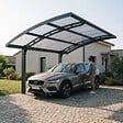 CANOPIA - Canopia Carport Arizona Wave 4,95 x 2,89 m Gris, toiture Gris - vignette