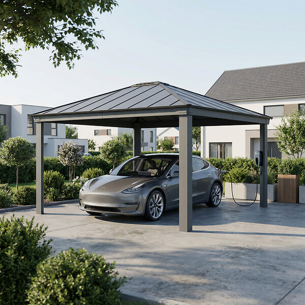 CANOPIA - CARPORT DOUBLE COLORADO 4,3x5 Gris - large