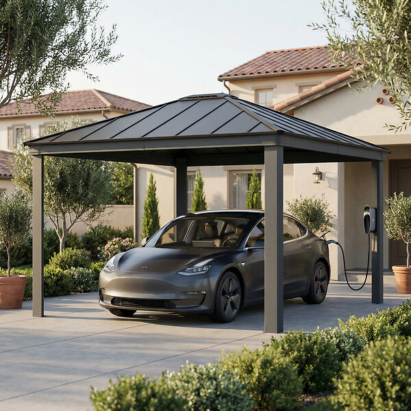 CANOPIA - CARPORT DOUBLE COLORADO 4,3x5 Gris - large