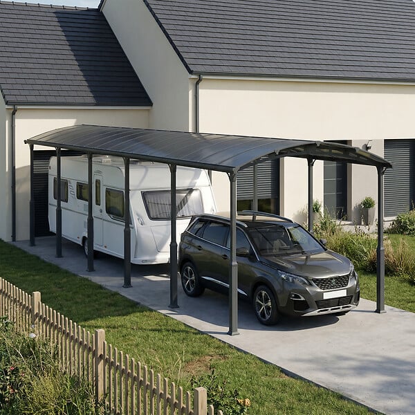 CANOPIA - Canopia Carport Camping-Car Alpine 12,9 x 3,59 m Gris - large