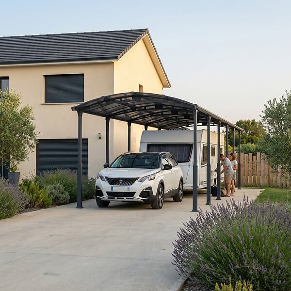 CANOPIA - Canopia Carport Camping-Car Alpine 12,9 x 3,59 m Gris - large