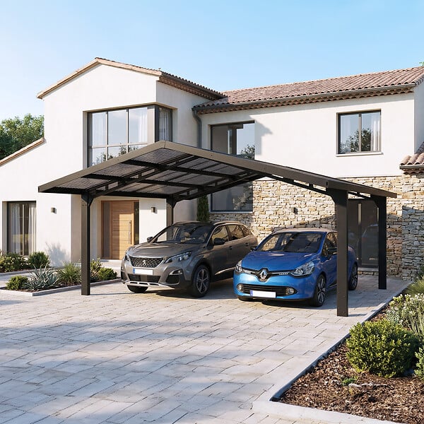 CANOPIA - CANOPIA CARPORT DOUBLE SYDNEY 5,4X5,9 ARC NOIR - large