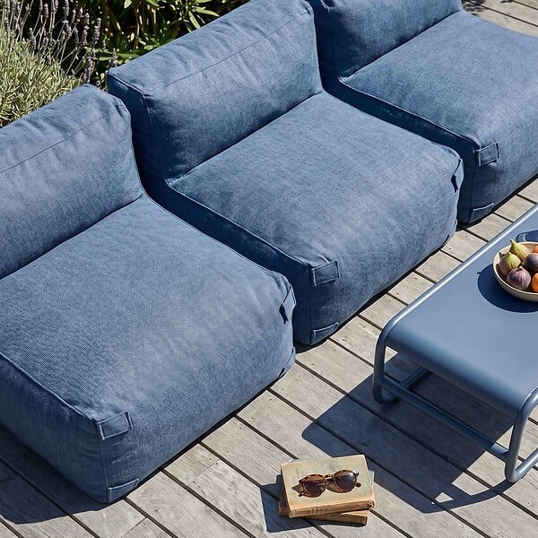 OVIALA - Salon de jardin modulable 3 places bleu pacific - Mixi - large