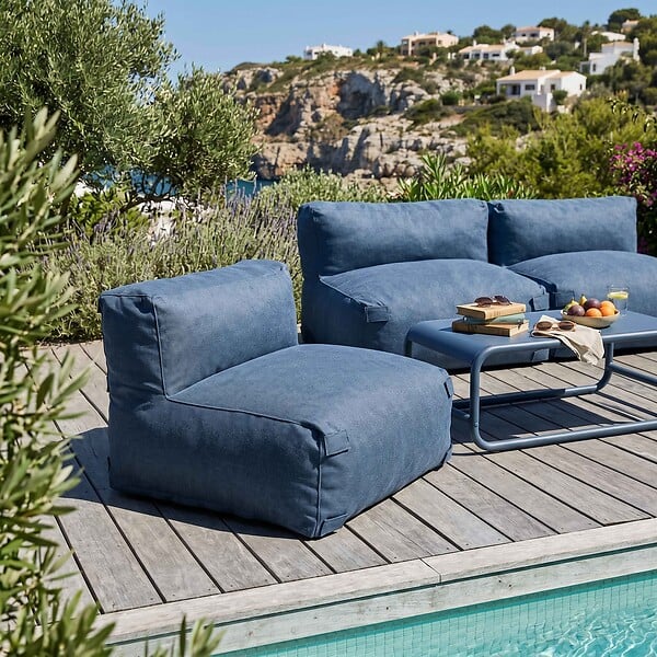 OVIALA - Salon de jardin modulable 3 places bleu pacific - Mixi - large