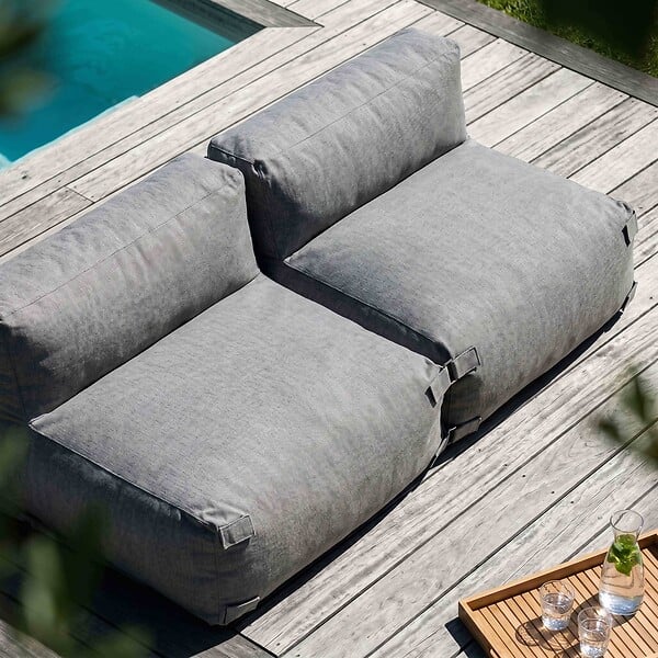 OVIALA - Salon de jardin modulable 3 places gris - Mixi - large