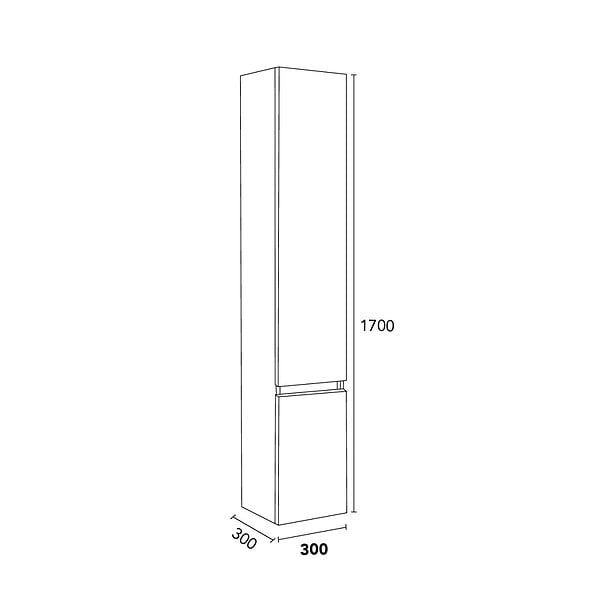KIAMAMI VALENTINA - Colonne De Bain Suspendue Avec 2 Portes En Chêne Naturel - large
