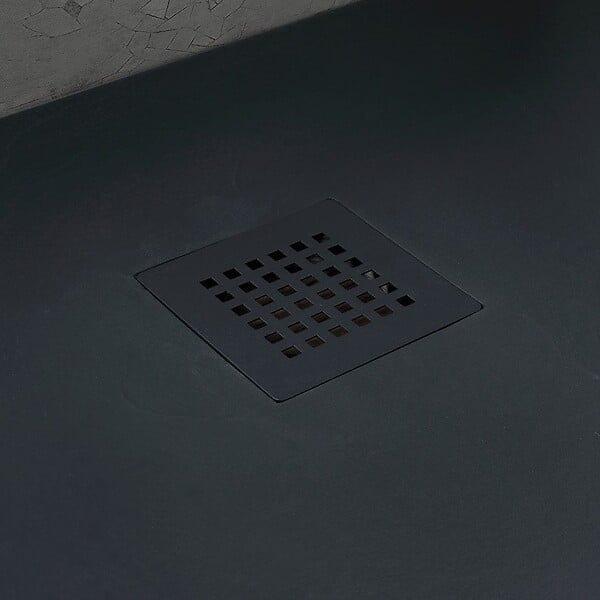 KIAMAMI VALENTINA - Receveur De Douche 90X90 Résine Gris Anthracite Effet Pierre | Muse - large