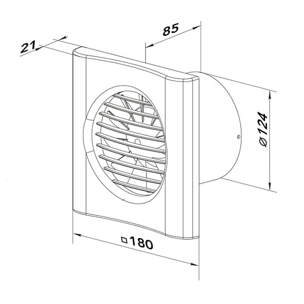 VENTS - Extracteur d'air salle de bain silencieux MF 125 mm | commande interrupteur - large