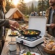 INTEC - Réchaud à gaz portable 1 feu 1500W Blanc Brûleur fonte amovible Gaz butane/propane Cuisson d'appoint Exterieure Camping GOLD - vignette