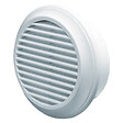 BLAUBERG - Grille aération ronde plastique blanc à ailettes inclinées DECOR avec moustiquaire - Diamètre (mm): 125 - vignette