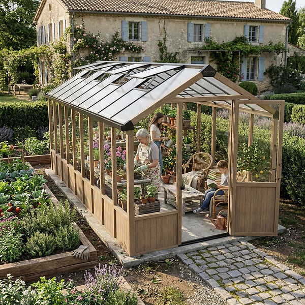CANOPIA - Canopia Natura 15,3m² - Kit de serre en bois de cèdre - large