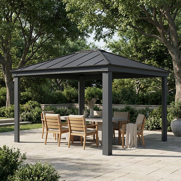 CANOPIA - Canopia Tonnelle de jardin Dallas 3,6X4,3 Gris - large
