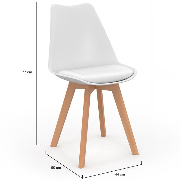 ID MARKET - Lot de 6 chaises scandinaves SARA mix color taupe, beige et blanc - large