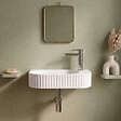 OTITEC - Lave-mains mural droite -40 x 21,5 cm -Blanc rainuré -NOVA - vignette