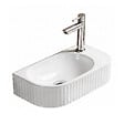 OTITEC - Lave-mains mural droite -40 x 21,5 cm -Blanc rainuré -NOVA - vignette
