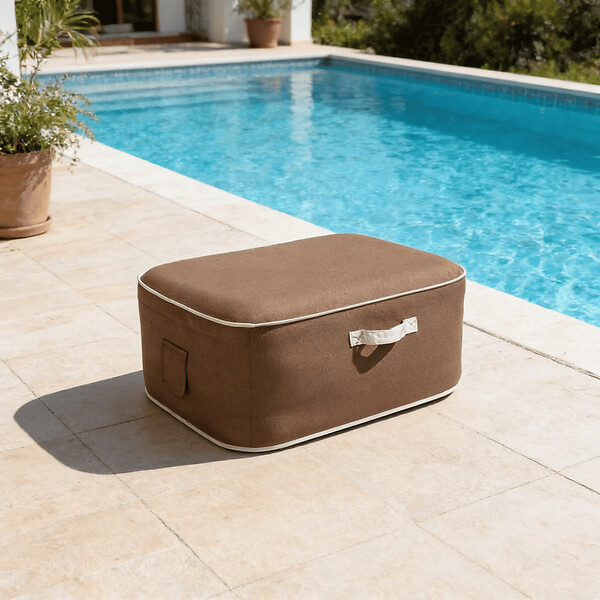 COCO LOUNGE - Pouf de jardin gonflable NUMA Collection Moka - chocolat - large