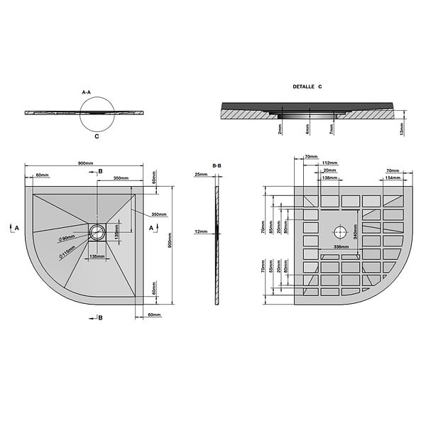 KIAMAMI VALENTINA - Plateau De Douche Angulaire 90X90 En Résine Anthracite | Muse - large