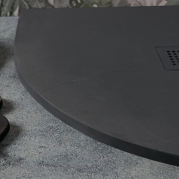 KIAMAMI VALENTINA - Plateau De Douche Angulaire 90X90 En Résine Anthracite | Muse - large