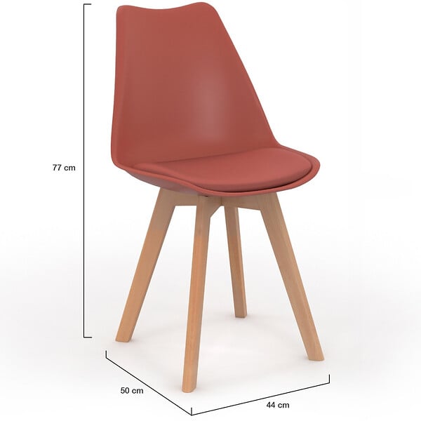 ID MARKET - Lot de 4 chaises scandinaves SARA mix color gris foncé, terracotta, beige x2 - large
