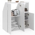 ID MARKET - Ensemble armoires sous pente 2 portes + 1 porte et 1 niche TOMI blanc - vignette