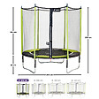 KANGUI - KANGUI Trampoline de jardin 244 cm + filet de sécurité JUMPI Vert/Noir 250 - vignette