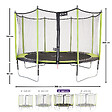 KANGUI - KANGUI Trampoline de jardin 365 cm + filet de sécurité JUMPI Vert/Noir 360 - vignette