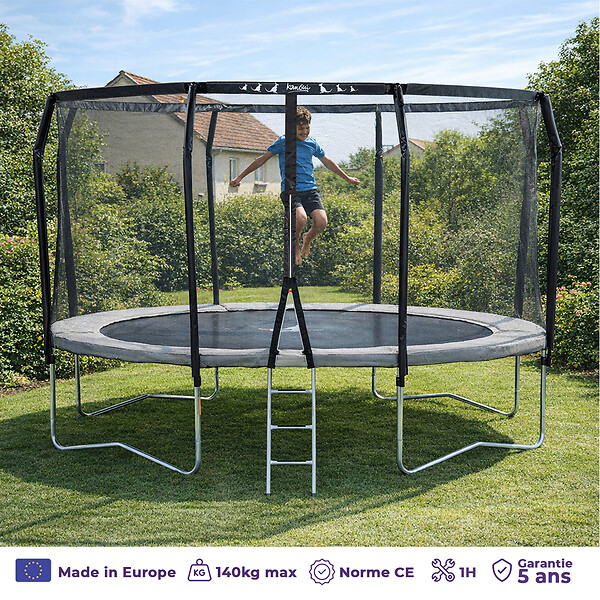 KANGUI - Trampoline Premium Ø 430 cm avec filet de sécurité + échelle - Famili 430 - large