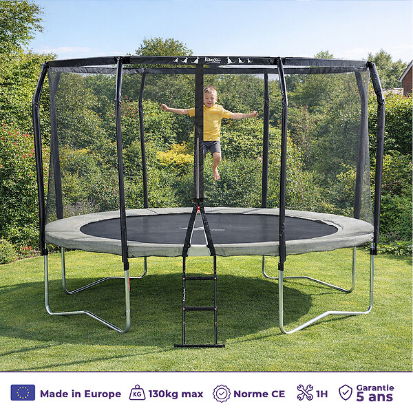 KANGUI - Trampoline Premium Ø 360 cm avec filet de sécurité + échelle - Famili 360 - large