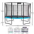 KANGUI - Trampoline Ø 430cm + filet + échelle + bâche + kit ancrage - PUNCHI 430 Bleu - vignette