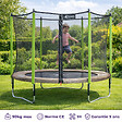 KANGUI - Trampoline jardin Ø 300 cm + filet + échelle - JUMPI 300 - Taupe/Vert - vignette