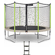 KANGUI - Trampoline jardin Ø 430 cm + filet + échelle - JUMPI 430 - Taupe/Vert - vignette