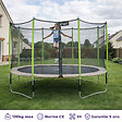 KANGUI - Trampoline jardin Ø 430 cm + filet + échelle - JUMPI 430 - Taupe/Vert - vignette