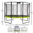 KANGUI - Trampoline de jardin Ø 360cm + filet de sécurité + échelle - PUNCHI 360 Vert - vignette