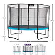 KANGUI - KANGUI Trampoline de jardin 365 cm + filet de sécurité - PUNCHI Bleu 360 - vignette