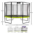 KANGUI - Trampoline Ø 430cm + filet + échelle + bâche + kit ancrage - PUNCHI 430 Vert - vignette
