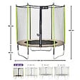 KANGUI - KANGUI Trampoline de jardin 244 cm + filet de sécurité JUMPI Taupe/Vert 250 - vignette