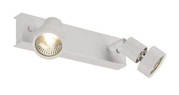 SLV - Applique intérieure orientable Puri 2 GU10 blanc mat max. 2x50W anneau déco inclus - large