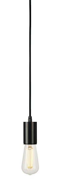 SLV - FITU E27 suspension, ronde, noire, max. 60W, câble nu de 5m - large