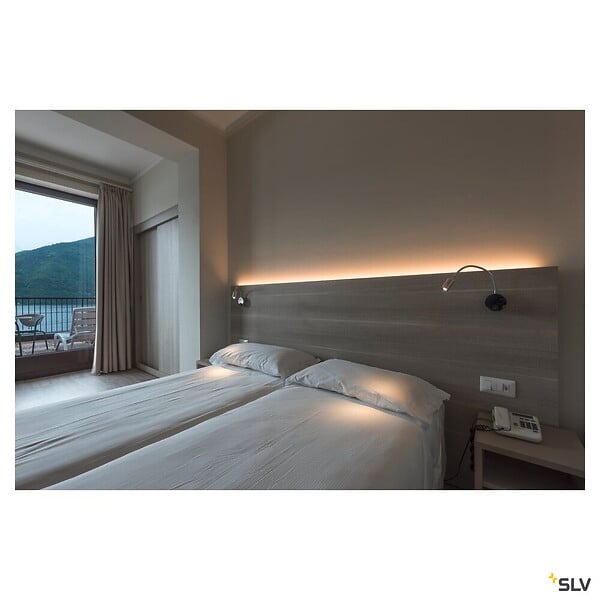 SLV - DIO FLEX PLATE LED applique, chrome, 1x 1W, 3000K - large