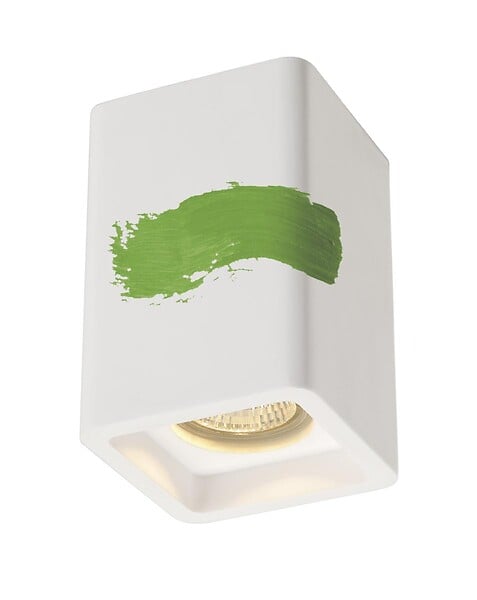 SLV - PLASTRA plafonnier, carré, plâtre blanc, GU10, max. 35W - large